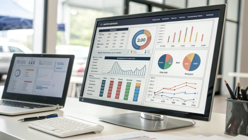 Dashboard met grafieken en statistieken voor auto import analyse