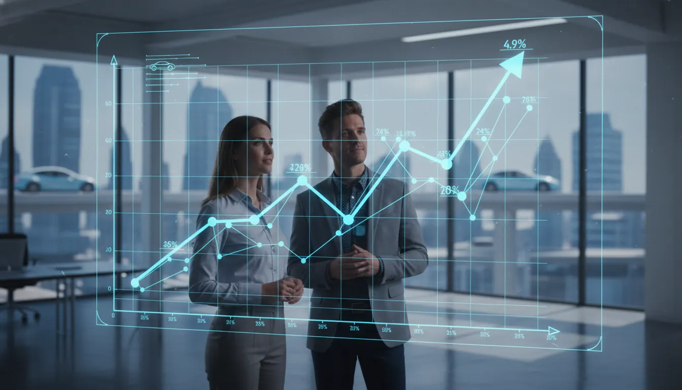Grafiek met groei factoren elektrische auto import markt